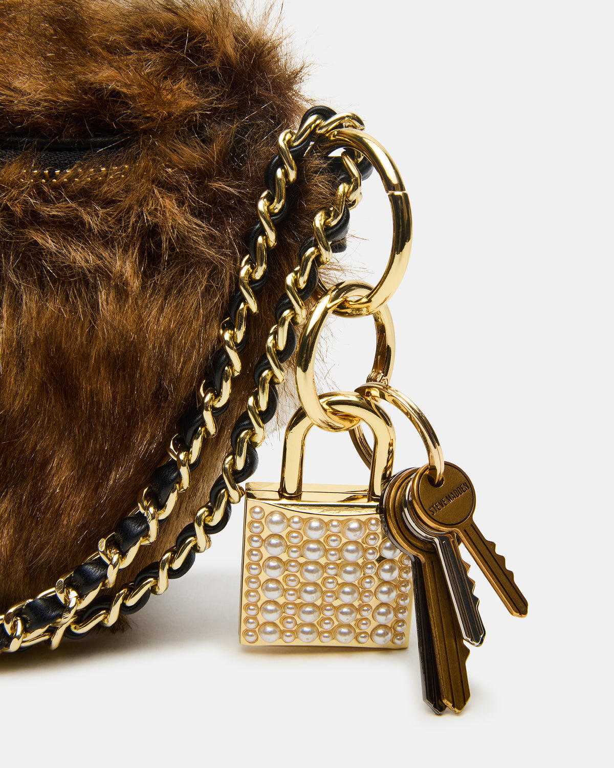 WYLDER Bag Brown Faux Fur Crossbody Women's Belt Handbag | Steve Madden Smart Buy