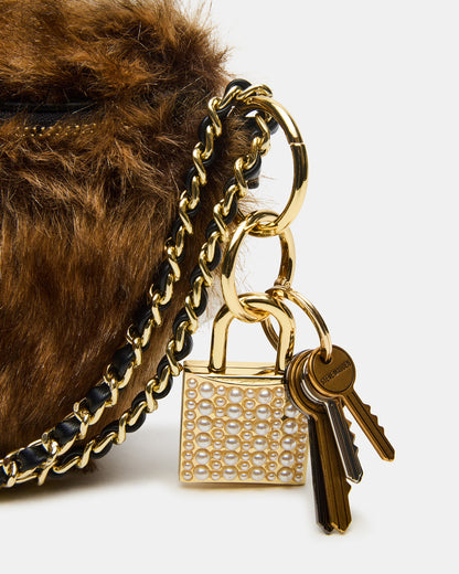 WYLDER Bag Brown Faux Fur Crossbody Women's Belt Handbag | Steve Madden Smart Buy