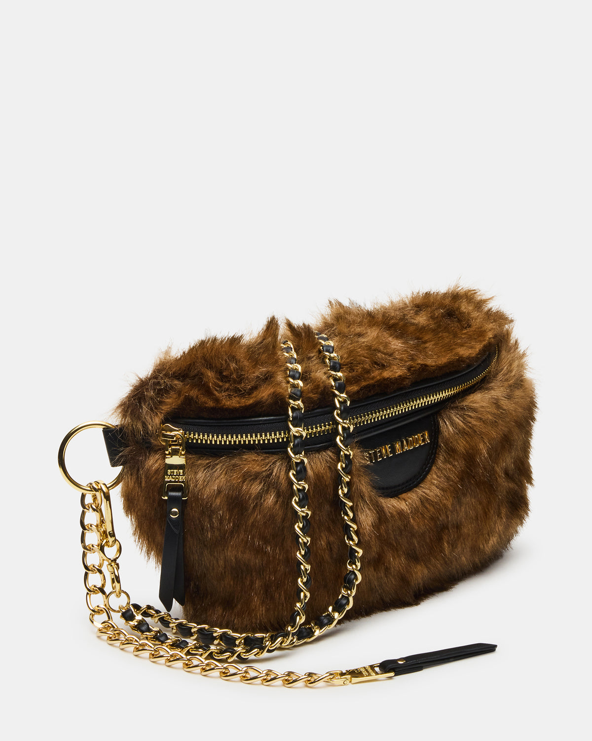 WYLDER Bag Brown Faux Fur Crossbody Women's Belt Handbag | Steve Madden Smart Buy