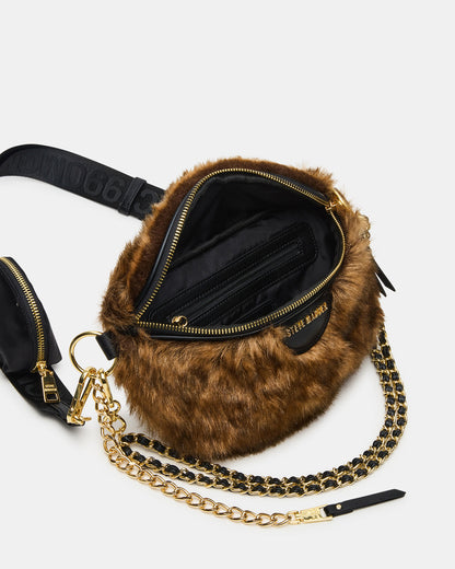 WYLDER Bag Brown Faux Fur Crossbody Women's Belt Handbag | Steve Madden Smart Buy