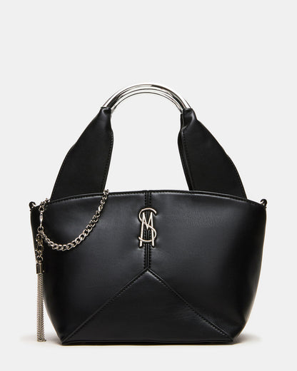 VIV Bag Black/Silver Top-Handle Hardware Embellished Handbag | Steve Madden Customer Favorite