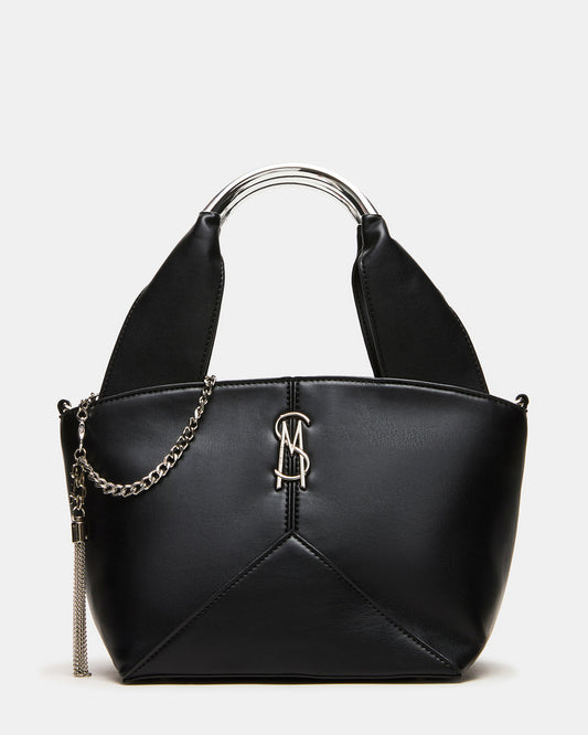 VIV Bag Black/Silver Top-Handle Hardware Embellished Handbag | Steve Madden Customer Favorite