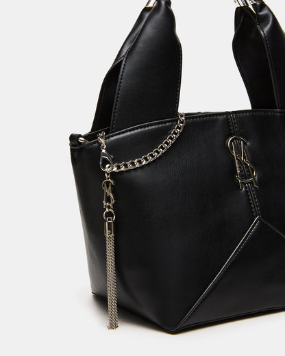 VIV Bag Black/Silver Top-Handle Hardware Embellished Handbag | Steve Madden Customer Favorite