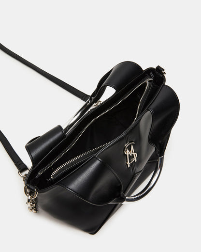 VIV Bag Black/Silver Top-Handle Hardware Embellished Handbag | Steve Madden Customer Favorite