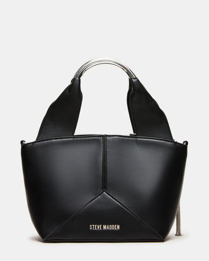 VIV Bag Black/Silver Top-Handle Hardware Embellished Handbag | Steve Madden Customer Favorite