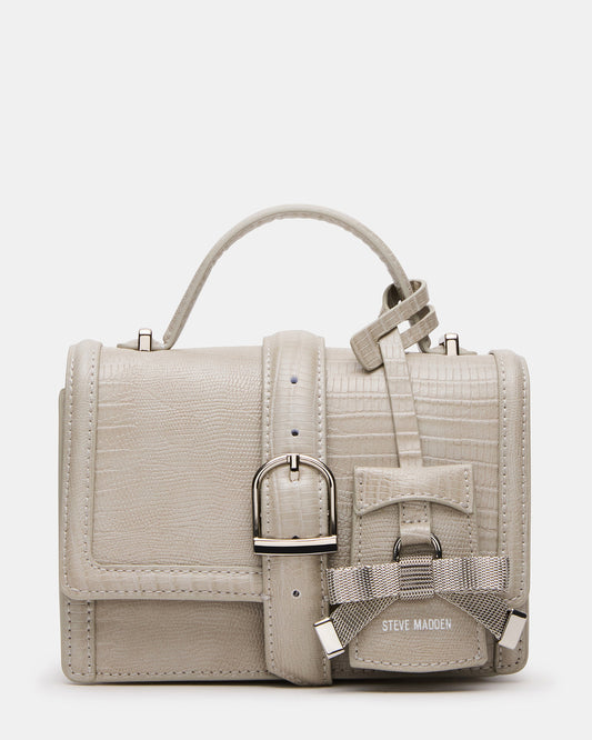 CLARK Bag Light Grey Structured Top-Handle Mini Handbag | Steve Madden Top Pick