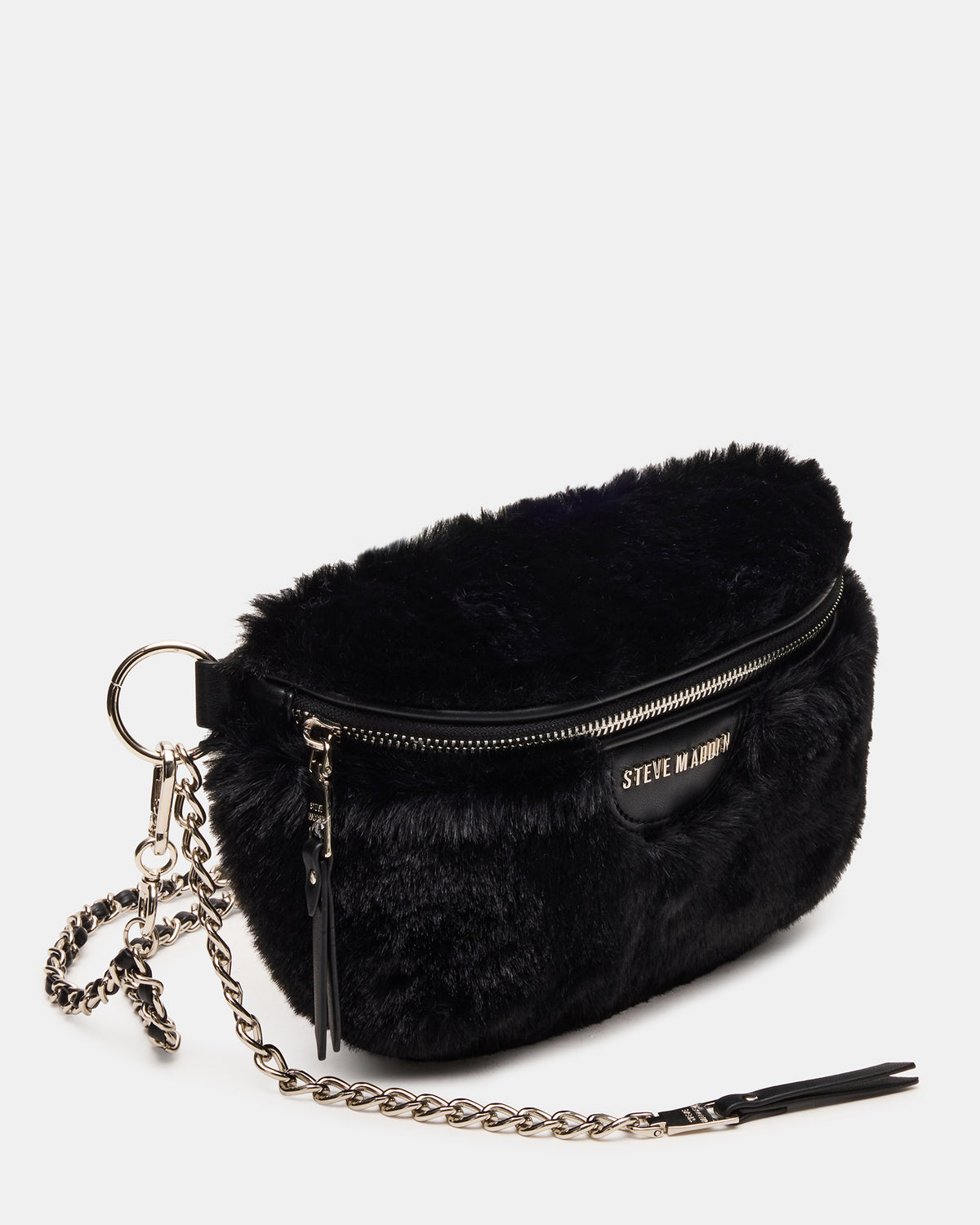 WYLDER Bag Black Faux Fur Crossbody Women's Belt Handbag | Steve Madden Latest