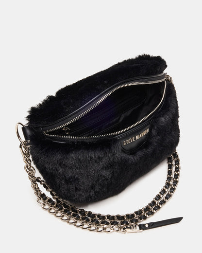 WYLDER Bag Black Faux Fur Crossbody Women's Belt Handbag | Steve Madden Latest