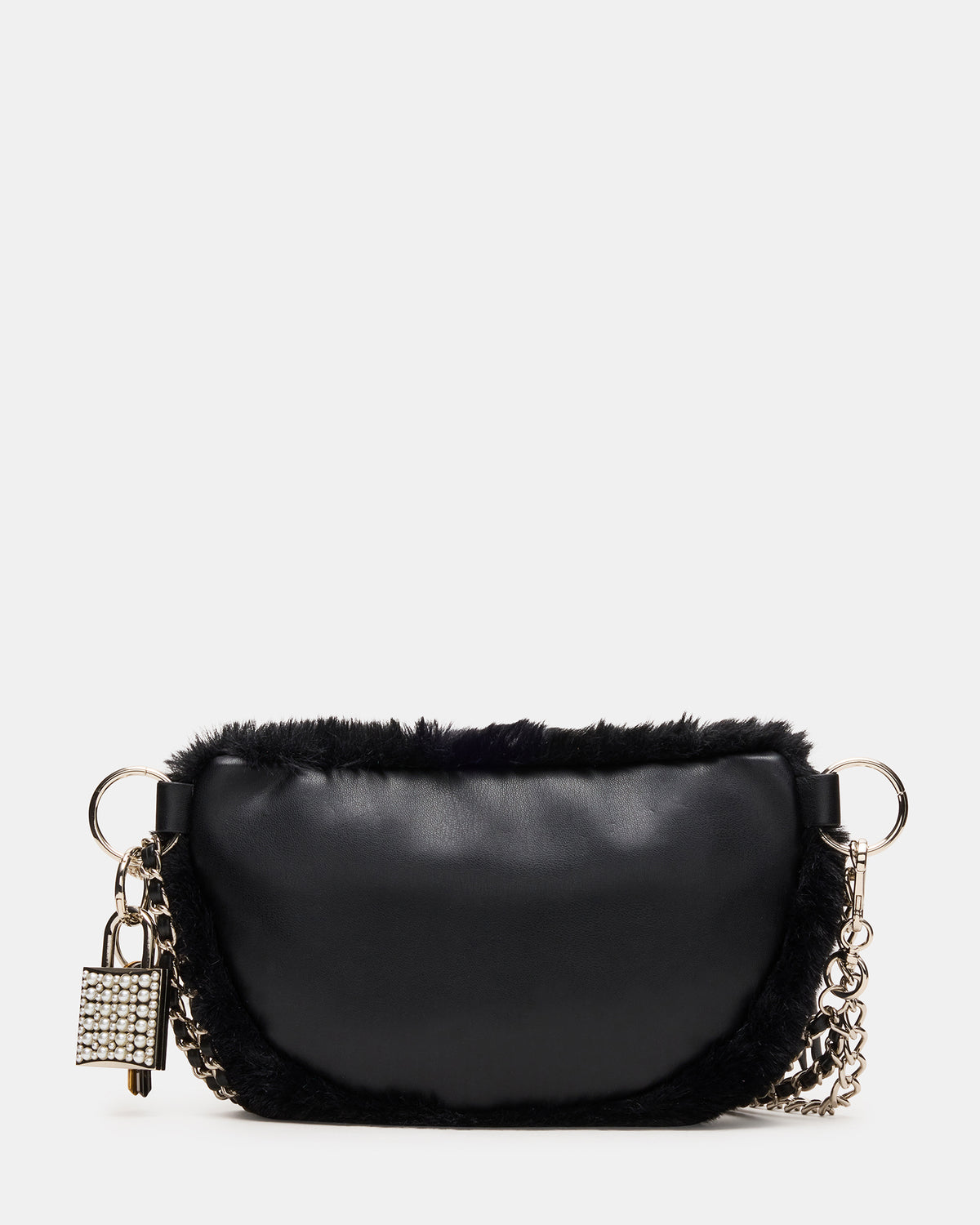 WYLDER Bag Black Faux Fur Crossbody Women's Belt Handbag | Steve Madden Latest