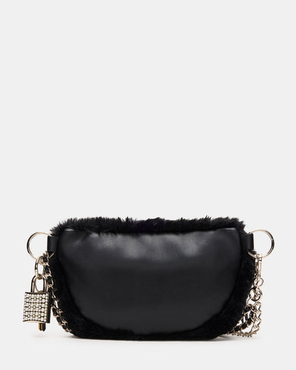 WYLDER Bag Black Faux Fur Crossbody Women's Belt Handbag | Steve Madden Latest