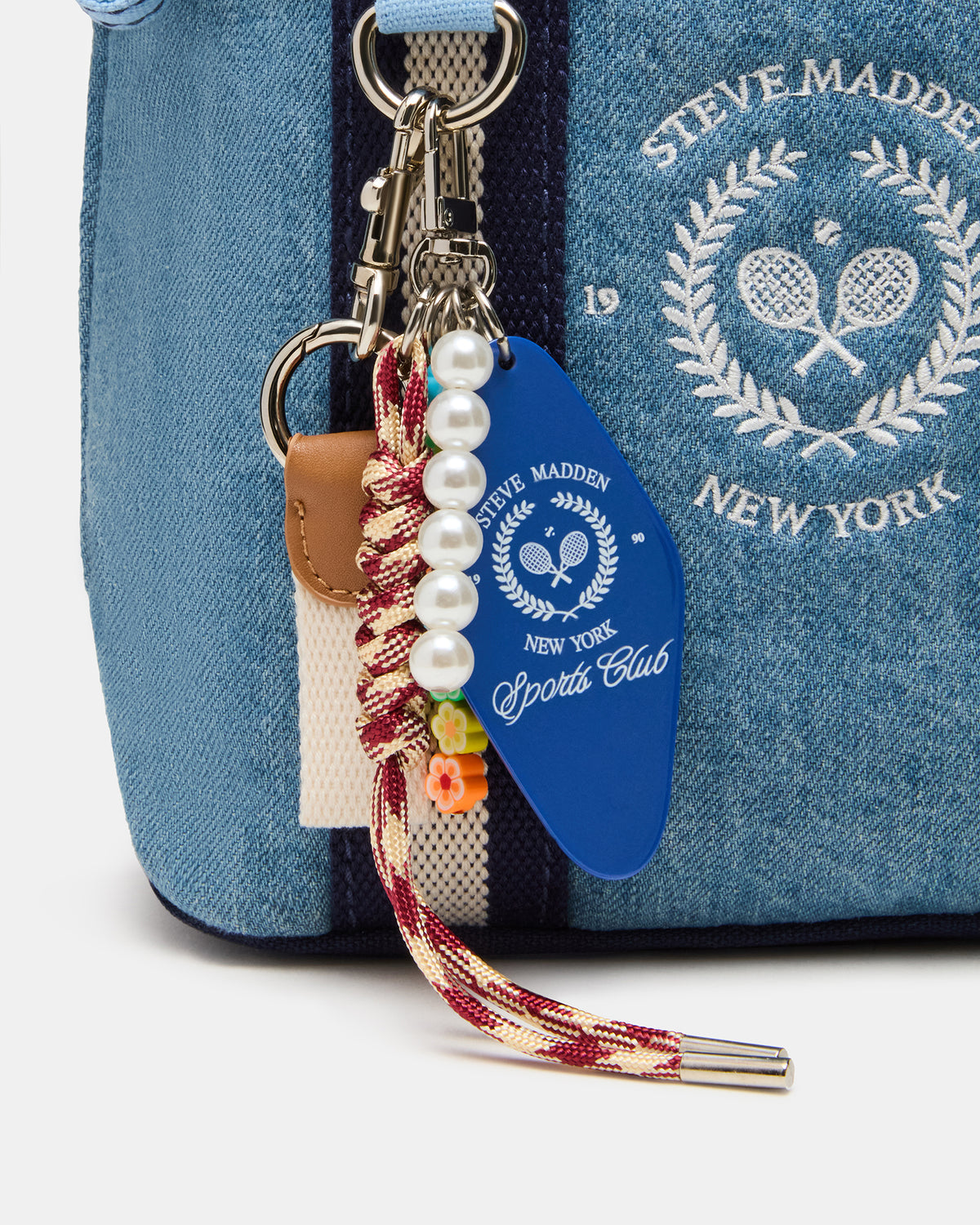 COLLEGE Bag Denim Top-Handle Crossbody Tote Handbag | Steve Madden Classic
