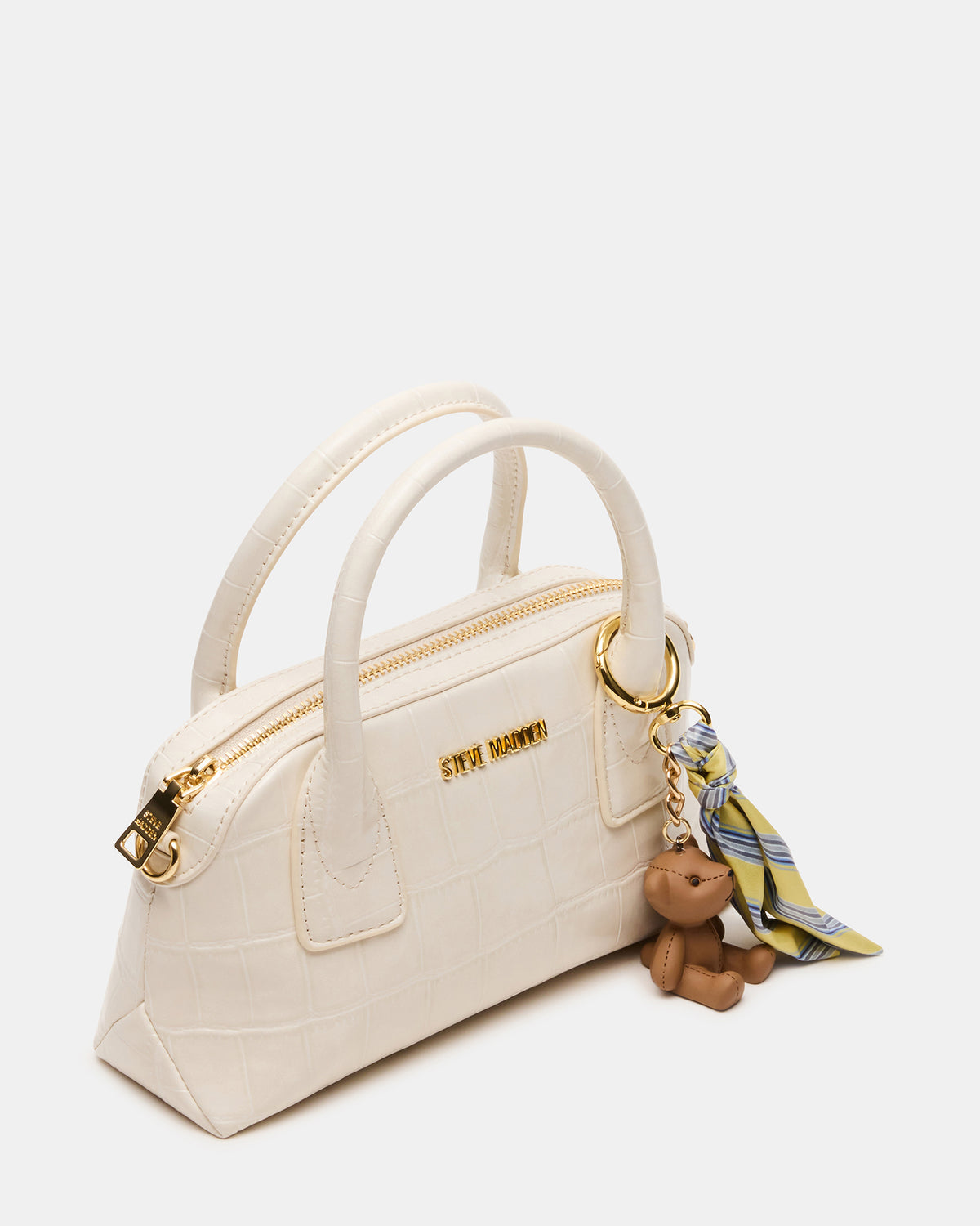 MELODIE Bag Bone Crocodile Dome Satchel Top-Handle Crossbody Handbag | Steve Madden Featured