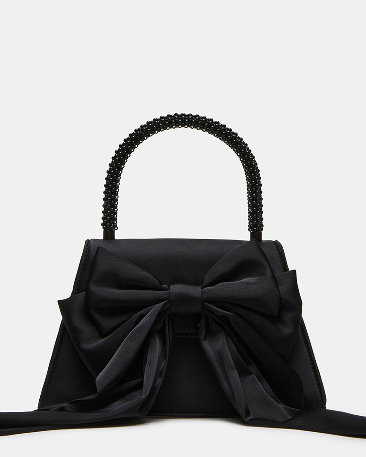 COSETTE Bag Black Satin Beaded Top-Handle Mini Handbag | Steve Madden Exclusive