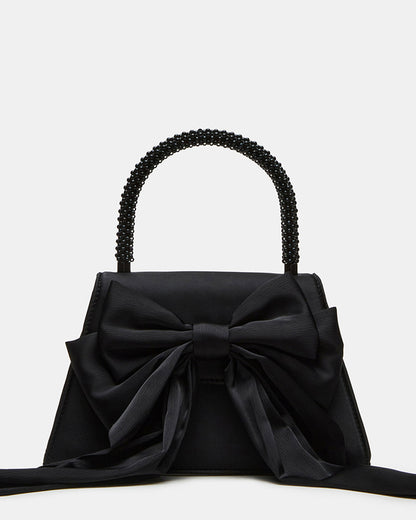 COSETTE Bag Black Satin Beaded Top-Handle Mini Handbag | Steve Madden Exclusive