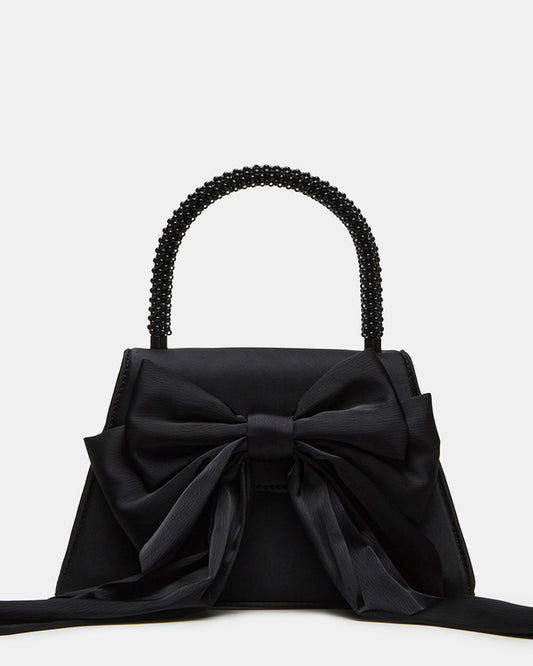 COSETTE Bag Black Satin Beaded Top-Handle Mini Handbag | Steve Madden Exclusive