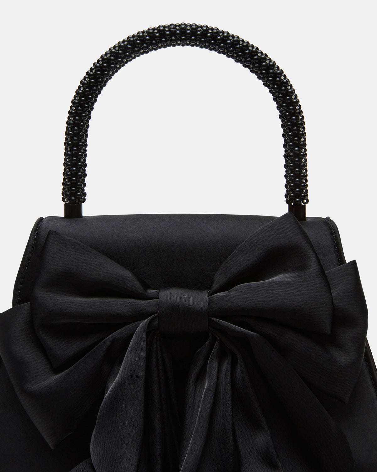 COSETTE Bag Black Satin Beaded Top-Handle Mini Handbag | Steve Madden Exclusive