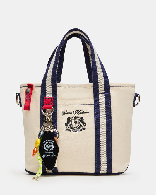 COLLEGE Bag Natural Top-Handle Canvas Crossbody Tote Handbag | Steve Madden Top Pick