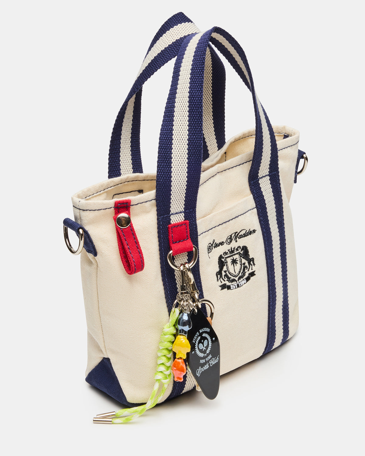 COLLEGE Bag Natural Top-Handle Canvas Crossbody Tote Handbag | Steve Madden Top Pick