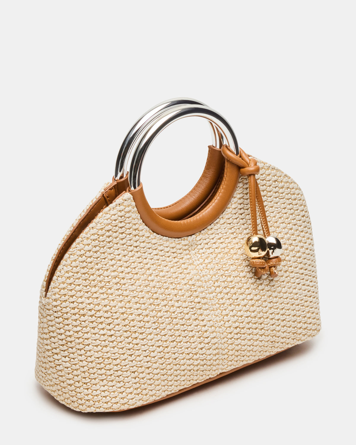 GEENA Straw Bag Light Natural Ring Top-Handle Crossbody Handbag | Steve Madden Popular