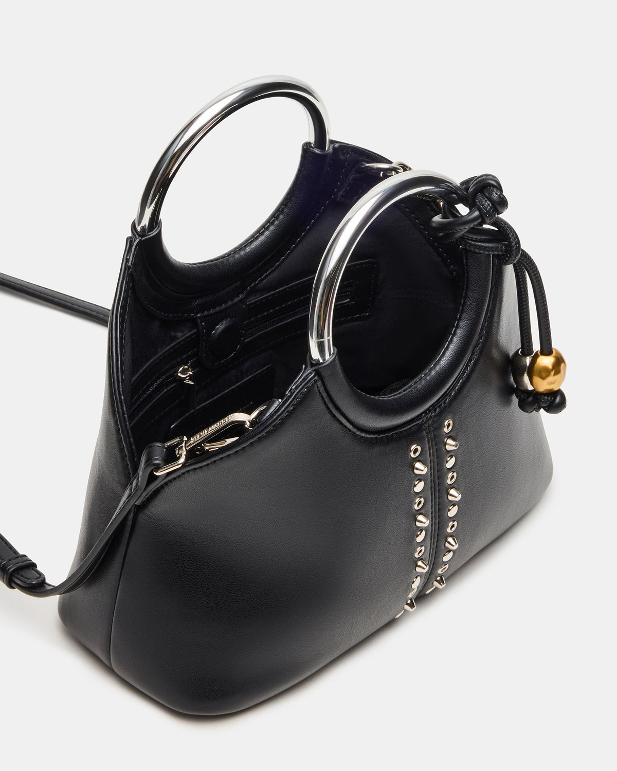 GEENA Embellished Bag Black Ring Top-Handle Crossbody Handbag | Steve Madden Trending
