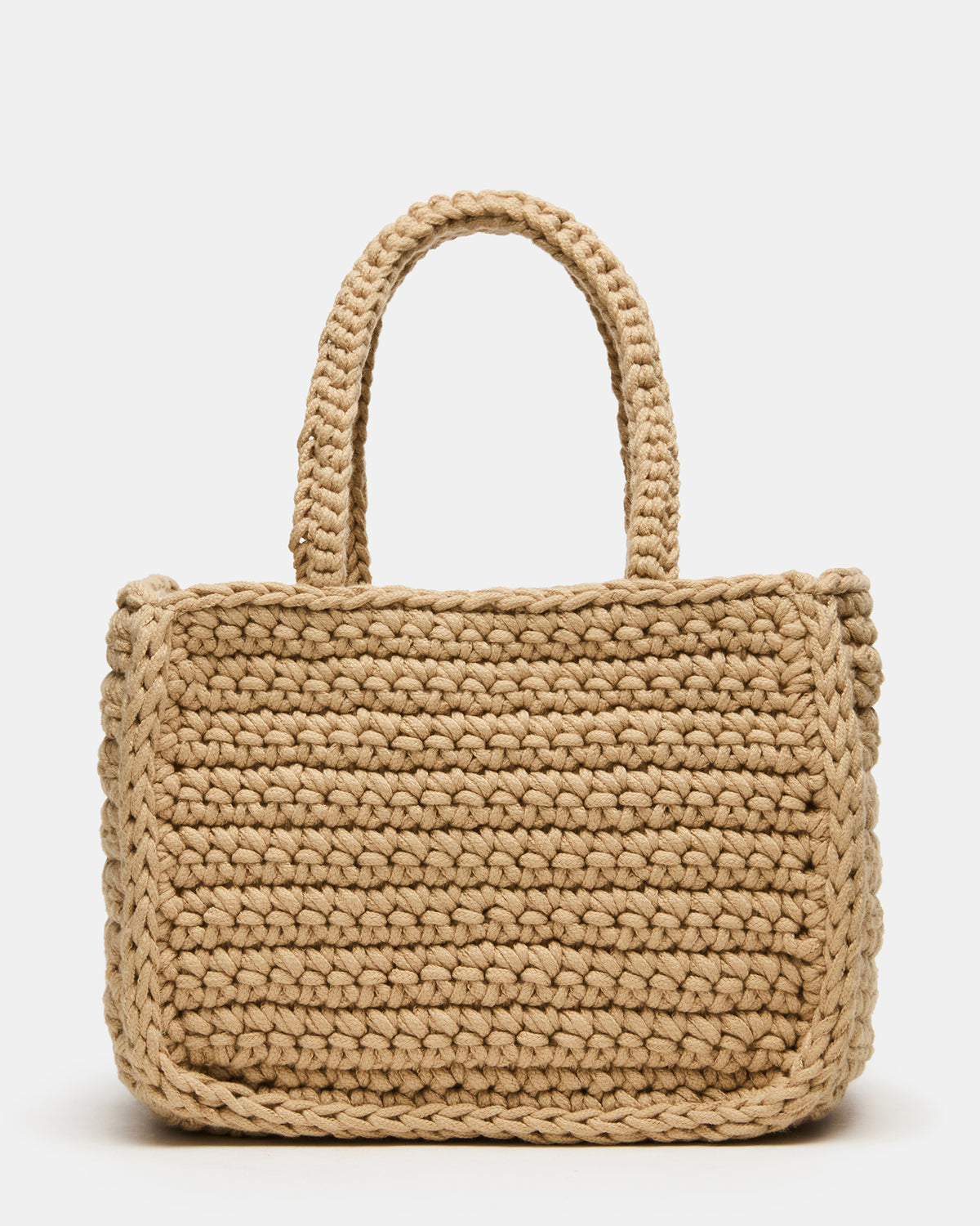 LUVLY Bag Natural Mini Top-Handle Flower Decal Crochet Crossbody Handbag | Steve Madden Best Seller
