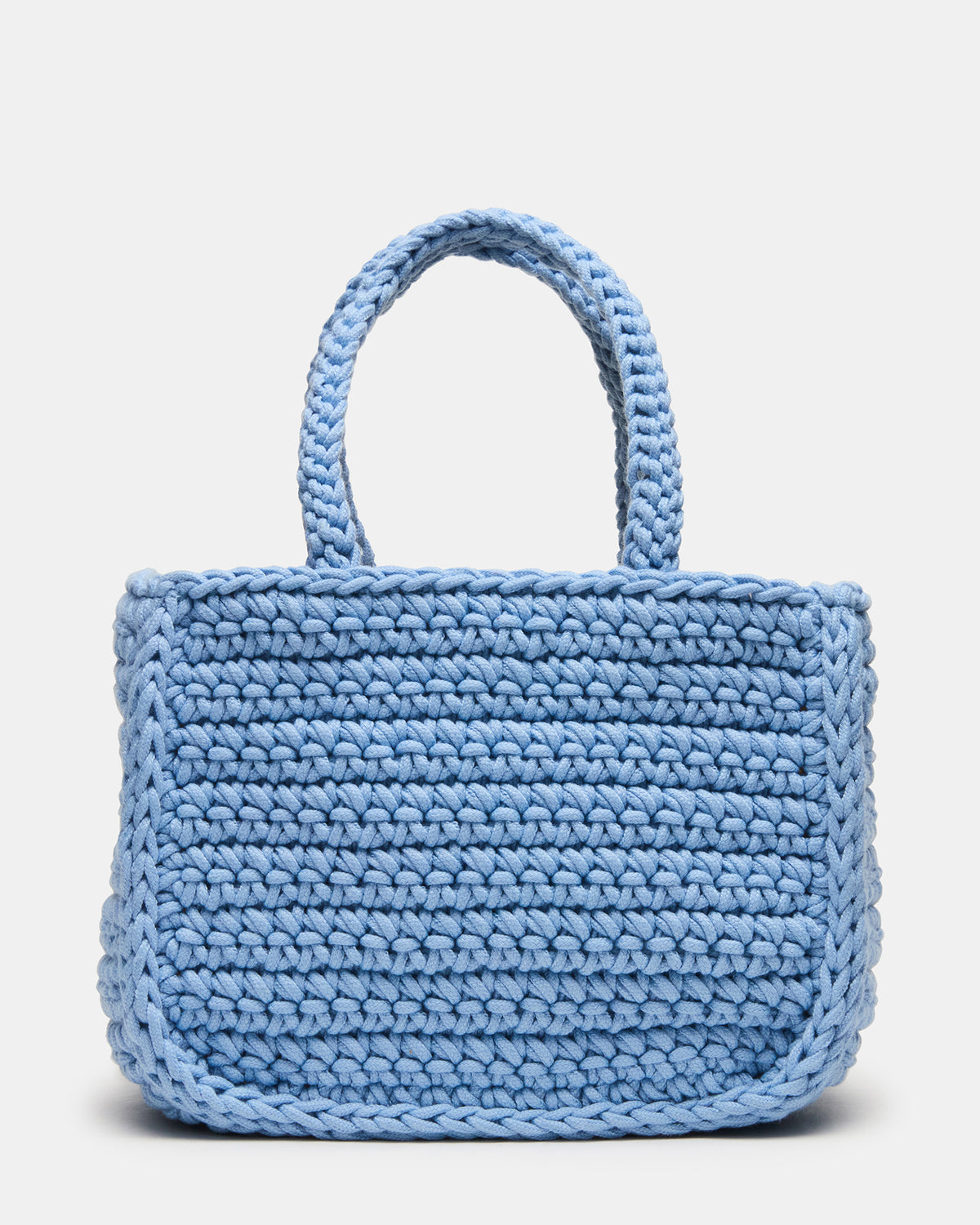 LUVLY Bag Light Blue Mini Top-Handle Flower Decal Crochet Crossbody Handbag | Steve Madden Customer Favorite