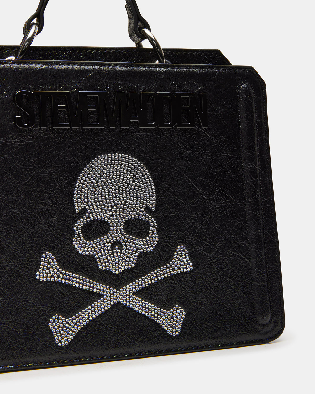 EVELYN Skull Bag Black Top Handle Crossbody Bag | Steve Madden Smart Buy
