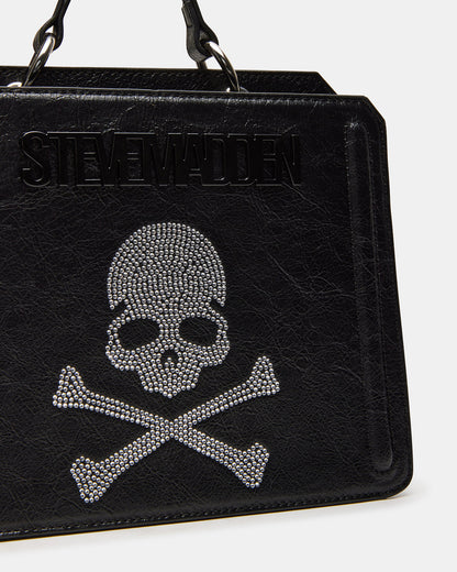 EVELYN Skull Bag Black Top Handle Crossbody Bag | Steve Madden Smart Buy