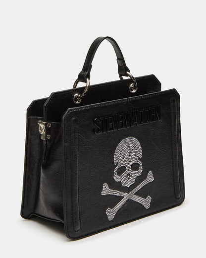 EVELYN Skull Bag Black Top Handle Crossbody Bag | Steve Madden Smart Buy