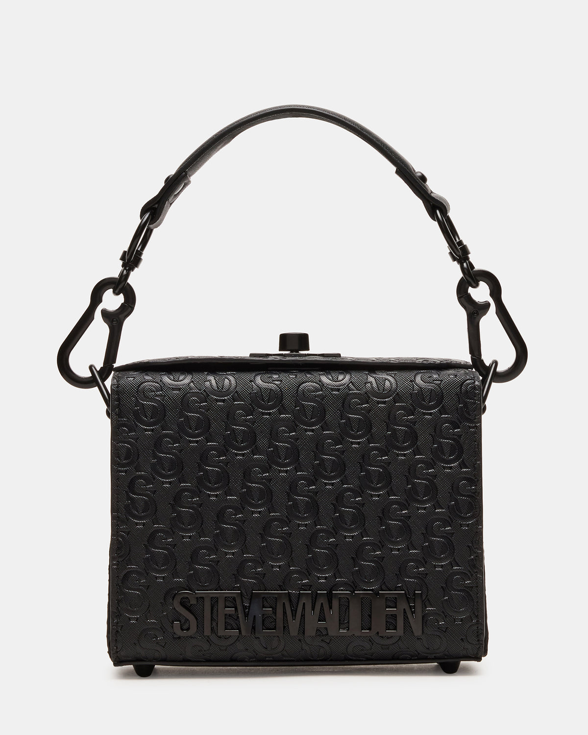 NOYA Black/Black Women's Embossed Crossbody Top-Handle Box Handbag | Steve Madden Hot Sale