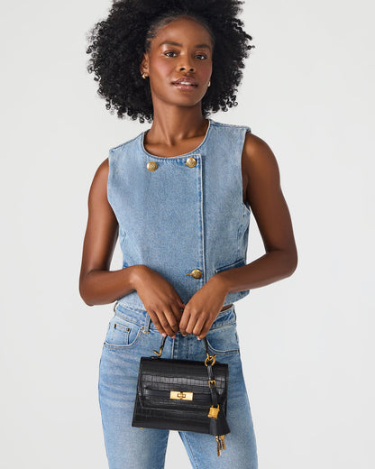 ELLOISE Bag Black Structured Mini Crossbody Handbag | Steve Madden Recommended