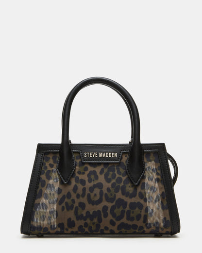PEACHY Leopard Women's Mini Top-Handle Mesh Handbag | Steve Madden Premium