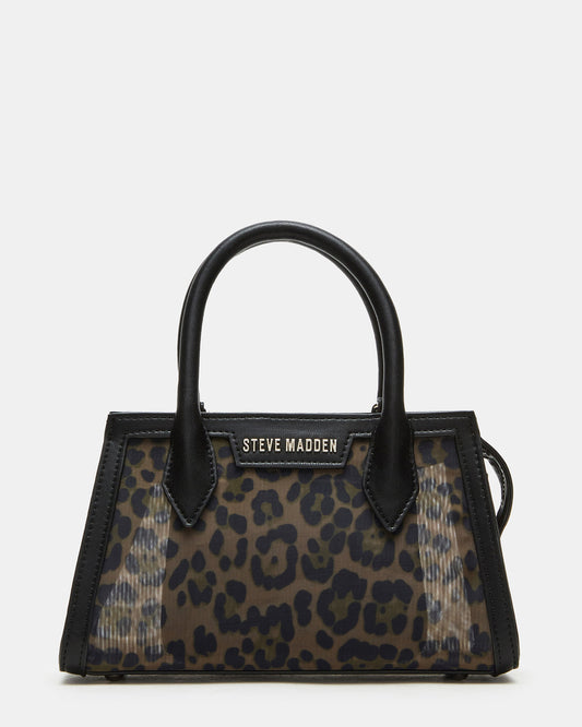 PEACHY Leopard Women's Mini Top-Handle Mesh Handbag | Steve Madden Premium