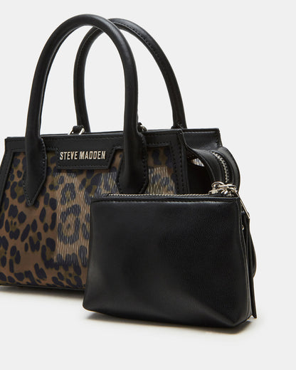 PEACHY Leopard Women's Mini Top-Handle Mesh Handbag | Steve Madden Premium