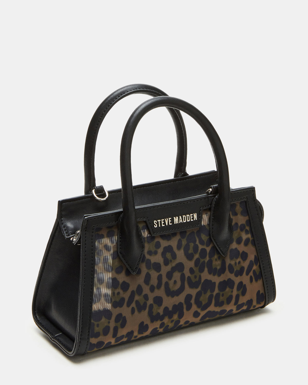 PEACHY Leopard Women's Mini Top-Handle Mesh Handbag | Steve Madden Premium
