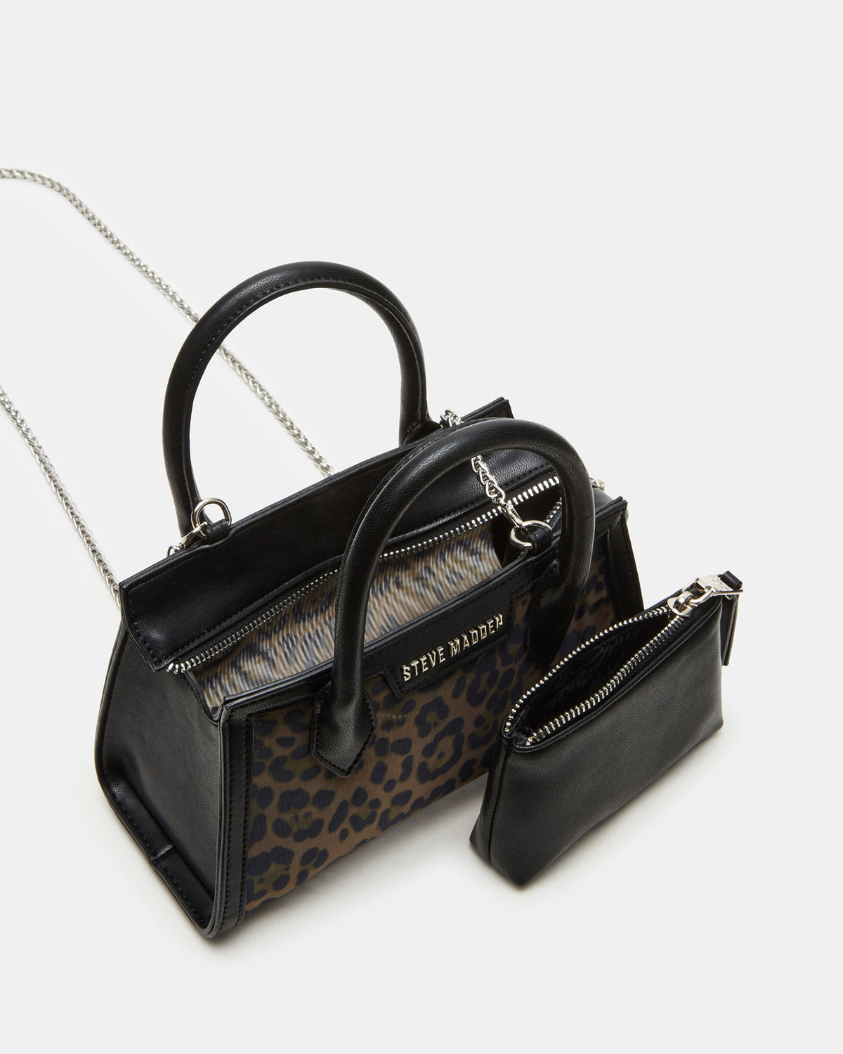 PEACHY Leopard Women's Mini Top-Handle Mesh Handbag | Steve Madden Premium