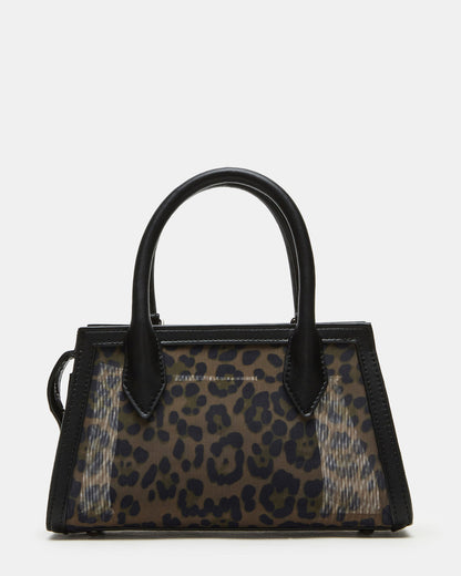 PEACHY Leopard Women's Mini Top-Handle Mesh Handbag | Steve Madden Premium