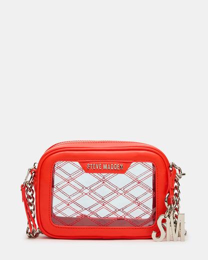 JELLY Bag Red Clear Camera Crossbody Handbag | Steve Madden Premium