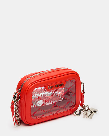 JELLY Bag Red Clear Camera Crossbody Handbag | Steve Madden Premium