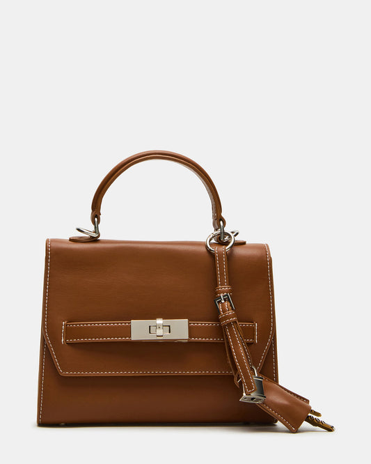 ELLOISE Bag Cognac Structured Mini Crossbody Handbag | Steve Madden Signature