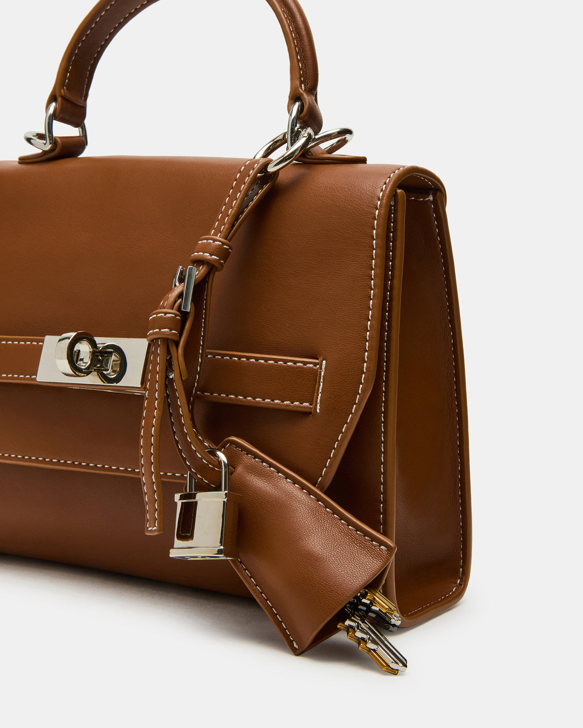 ELLOISE Bag Cognac Structured Mini Crossbody Handbag | Steve Madden Signature