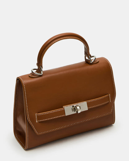 ELLOISE Bag Cognac Structured Mini Crossbody Handbag | Steve Madden Signature