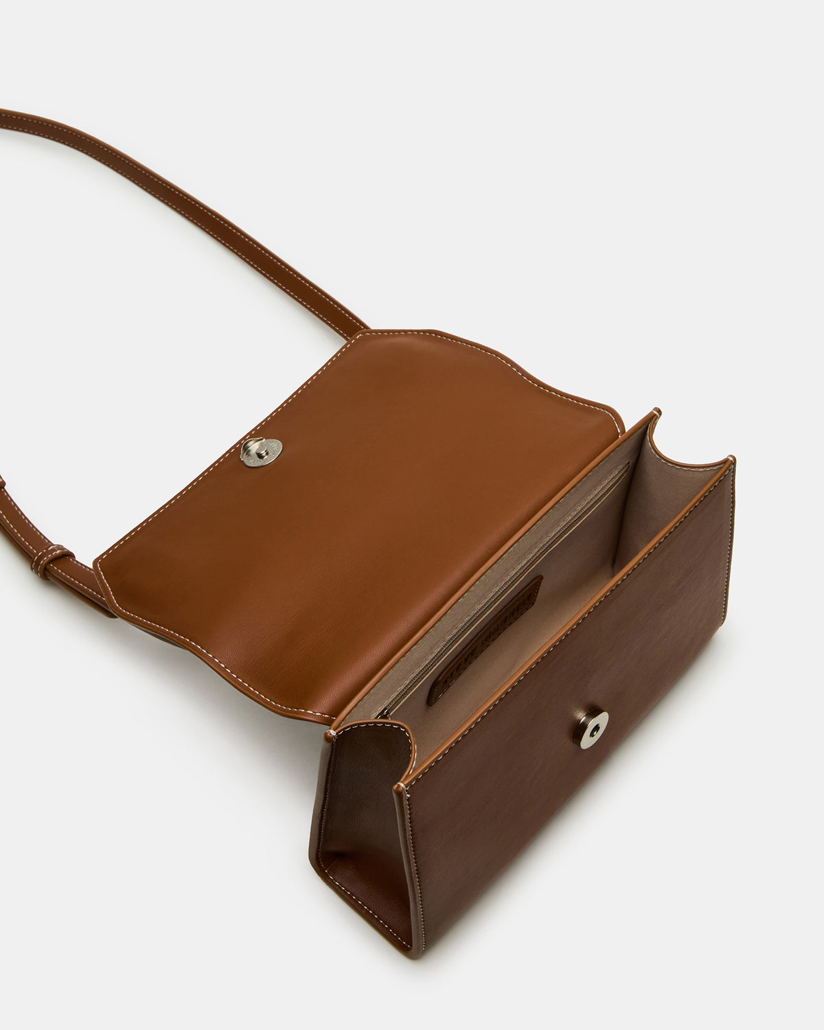 ELLOISE Bag Cognac Structured Mini Crossbody Handbag | Steve Madden Signature