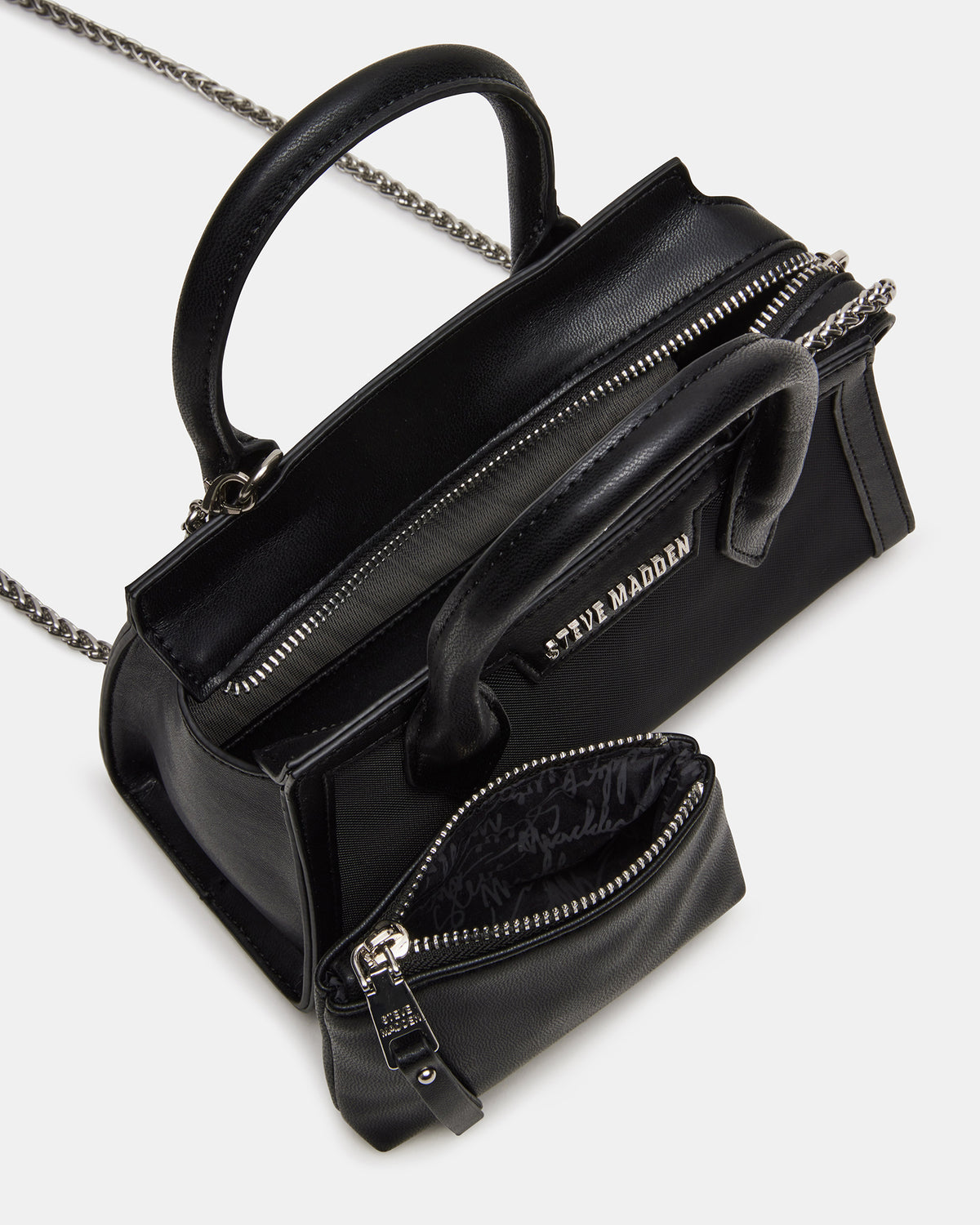 PEACHY Black Women's Mini Top-Handle Mesh Handbag | Steve Madden Customer Favorite