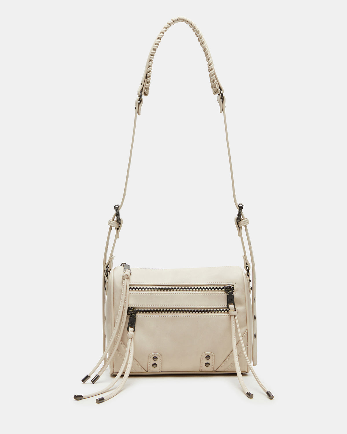 RIGBY Taupe Women's Fringe Studded Crossbody Handbag | Steve Madden Trending