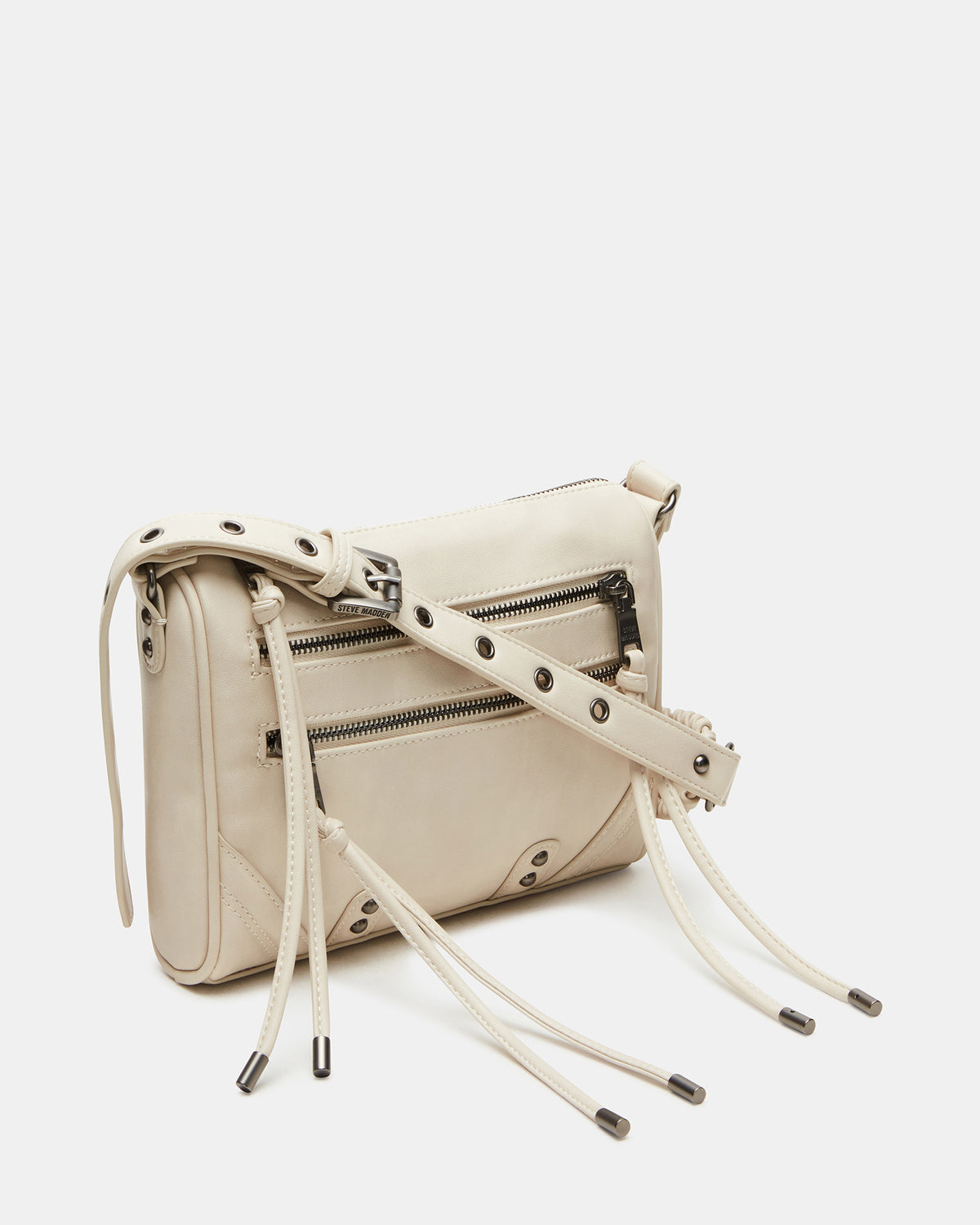 RIGBY Taupe Women's Fringe Studded Crossbody Handbag | Steve Madden Trending