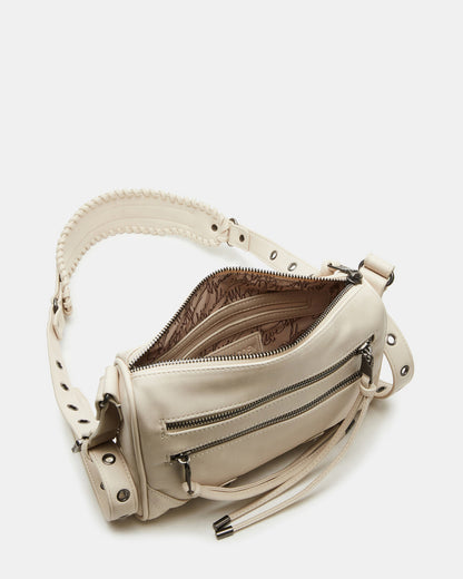 RIGBY Taupe Women's Fringe Studded Crossbody Handbag | Steve Madden Trending