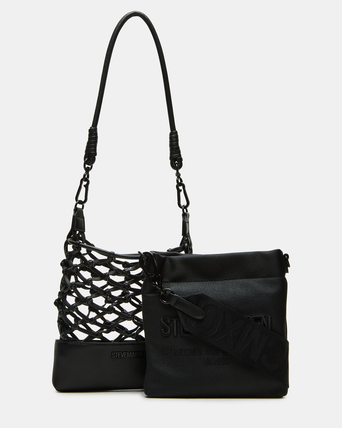 ARDA Black/Black Women's Crossbody Pouch Handbag | Steve Madden Trending