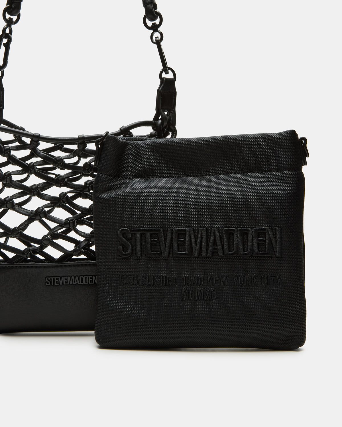ARDA Black/Black Women's Crossbody Pouch Handbag | Steve Madden Trending