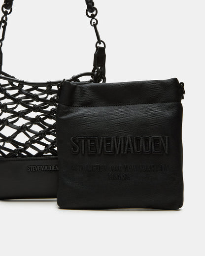 ARDA Black/Black Women's Crossbody Pouch Handbag | Steve Madden Trending